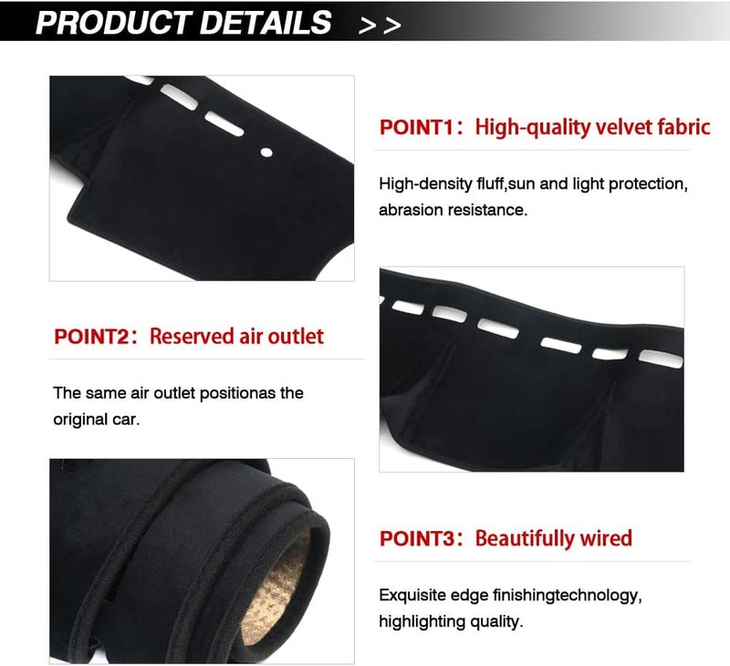 Autorder Compatible with Dashboard Mat Cover Suzuki Jimny 2019-2023 JB64 JB74 Accessories Dash Cover Nonslip Dashboard Mat Protector Sunshade No Glare - Image 5