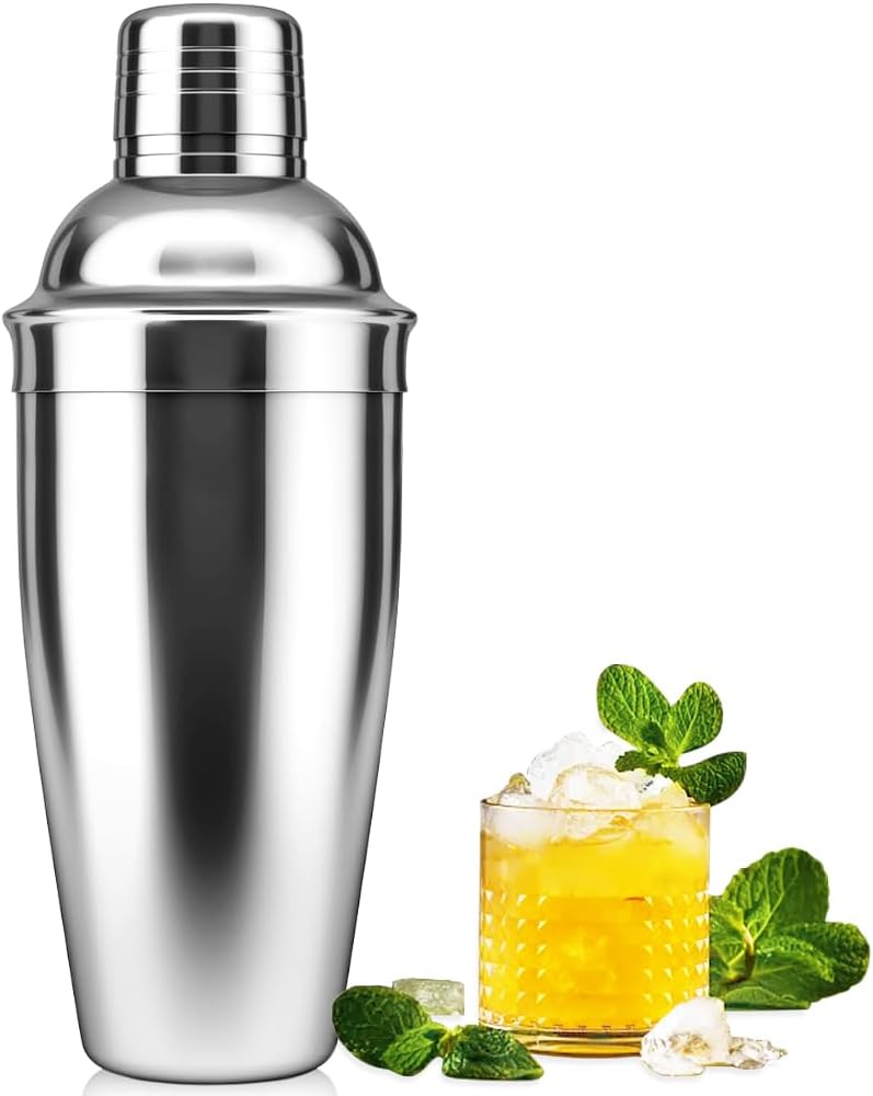 NewGF Cocktail Shaker,24oz Drink Mixer with Built-in Strainer for Mixing Drinks Margaritas,Beginner Friendly Stainless Steel Mixer Bar Utensil Tool - Image 1
