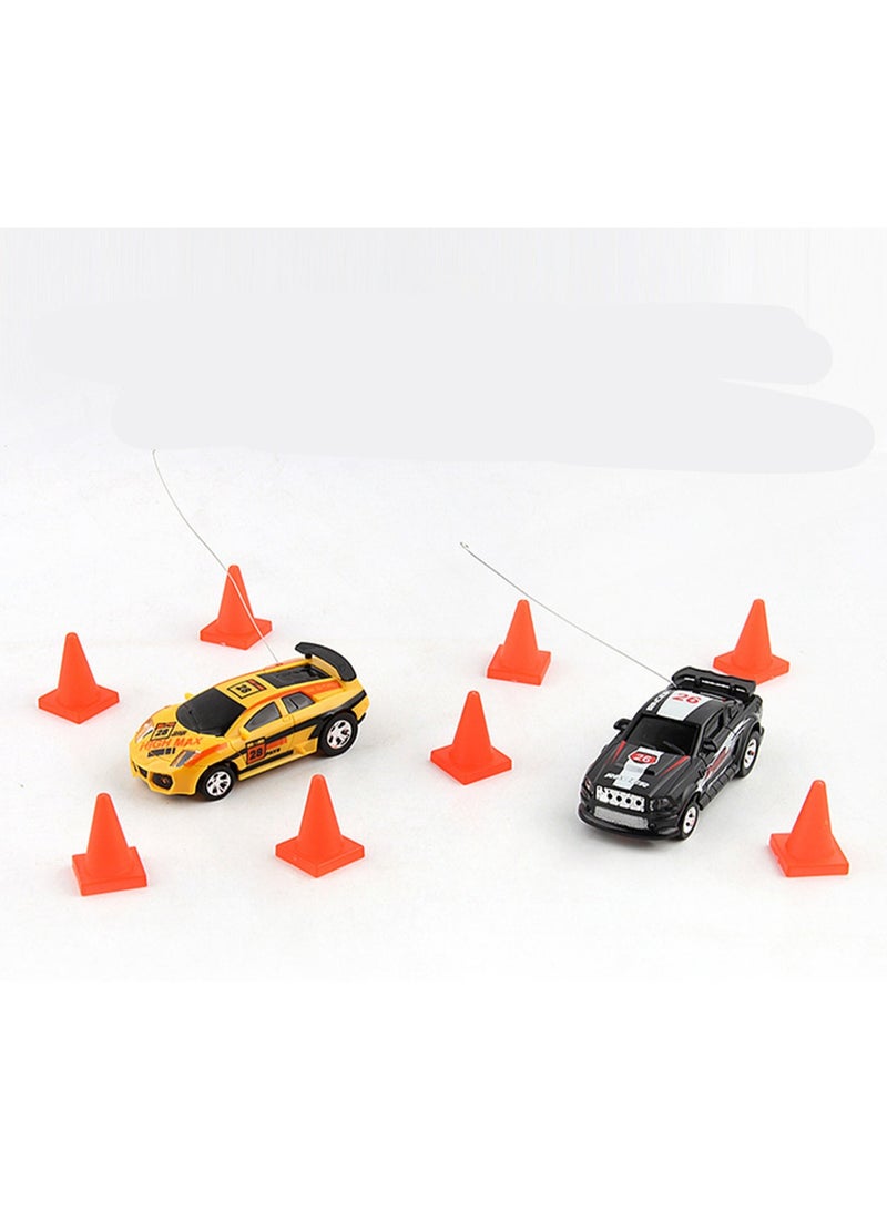 Electric Can Light Remote Control Car Mini Can Four-Way Wireless Remote Control Car Racing Car With Roadblock Toy Car Without Battery (Orange Color) - Image 2