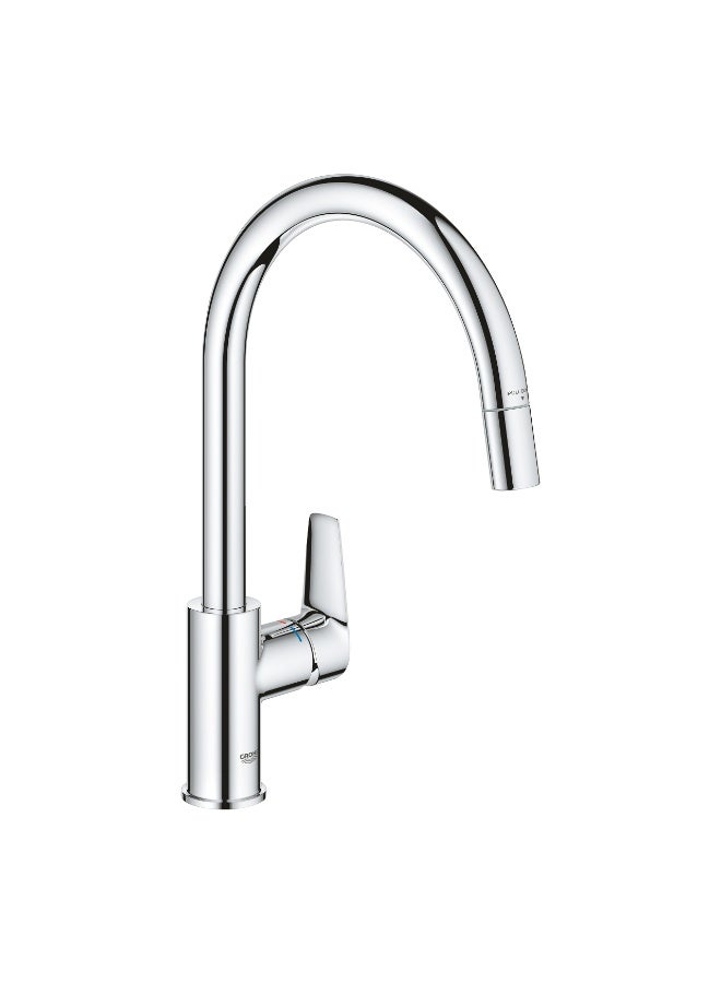 GROHE BauEdge Sink Mixer C-Spout Pull-Out, Chrome 30536000