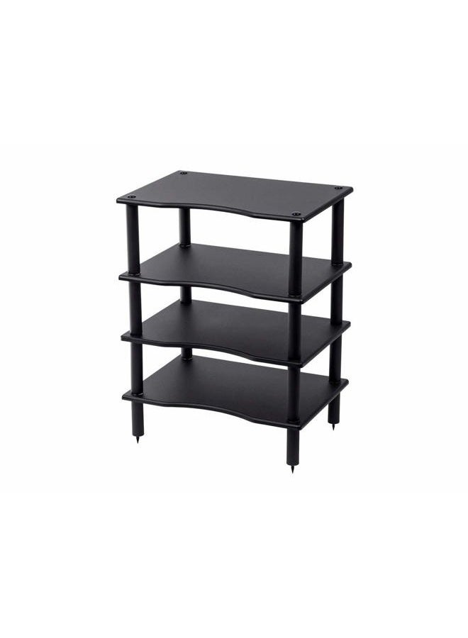 Monoprice Monolith 4 Tier Shelf Audio Stand - Open Air Storage, Modular Design, Sturdy, Compatible with Bose, Polk, Sony, Yamaha, Pioneer and Others, Black - Image 1