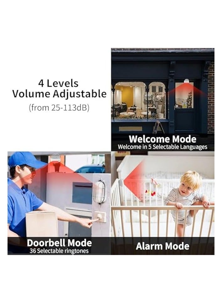 Green Tiger Motion Sensor Doorbell, Door Chime for Business, Wireless PIR Motion Sensor, Detector Security Alarm Chime, Welcome Doorbell, Visitor Bell for Business Shop Store Office Home Front Door Entry - Image 4