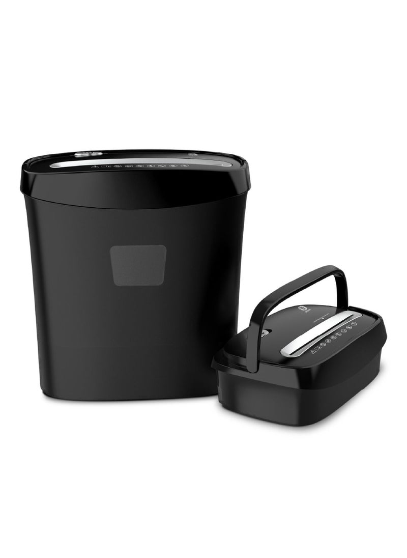 Green - Green Lion Mega Shredding Machine 15L, Shredding Ability 6 Pieces Of A4 Copy Paper, Shredding Effects 5x38mm, Crosscut Paper Shredder Black/Silver - Image 1