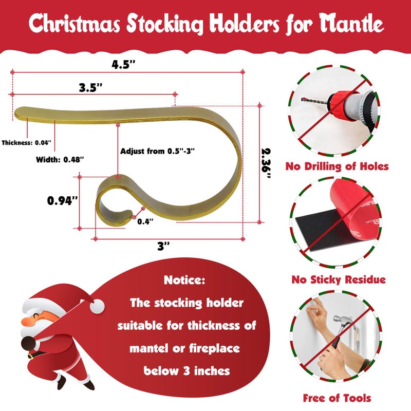Zysun Christmas Stock Holder 4 حزمة تخزين حزمة لأصحاب التخزين غير القابل للانزلاق لزخارف الكريسم - Image 3