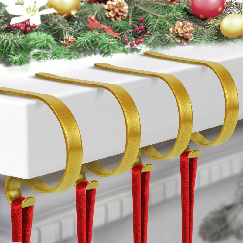 Zysun Christmas Stock Holder 4 حزمة تخزين حزمة لأصحاب التخزين غير القابل للانزلاق لزخارف الكريسم - Image 1