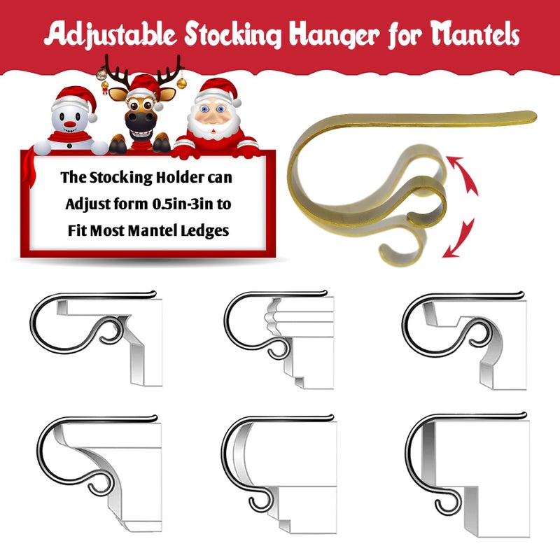 Zysun Christmas Stock Holder 4 حزمة تخزين حزمة لأصحاب التخزين غير القابل للانزلاق لزخارف الكريسم - Image 4