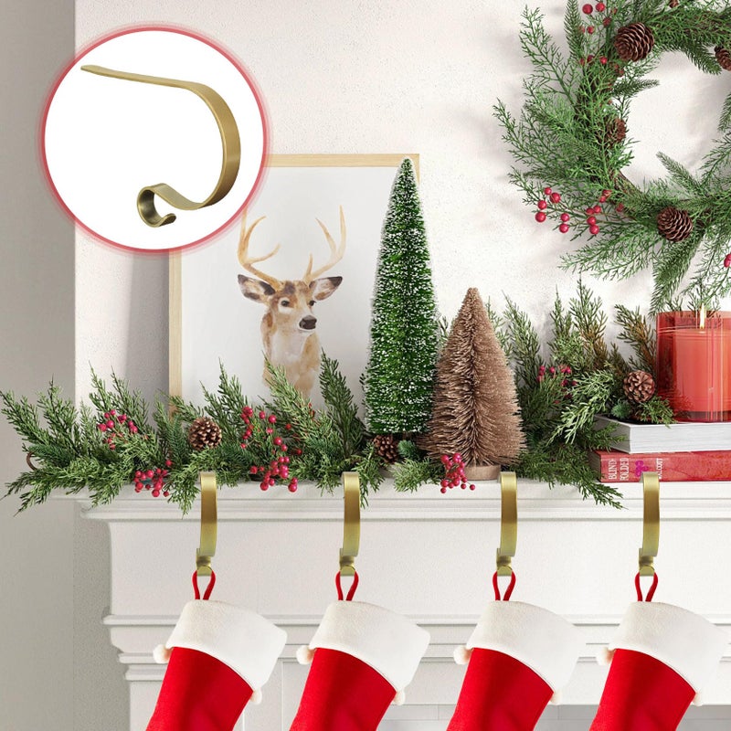 Zysun Christmas Stock Holder 4 حزمة تخزين حزمة لأصحاب التخزين غير القابل للانزلاق لزخارف الكريسم - Image 2