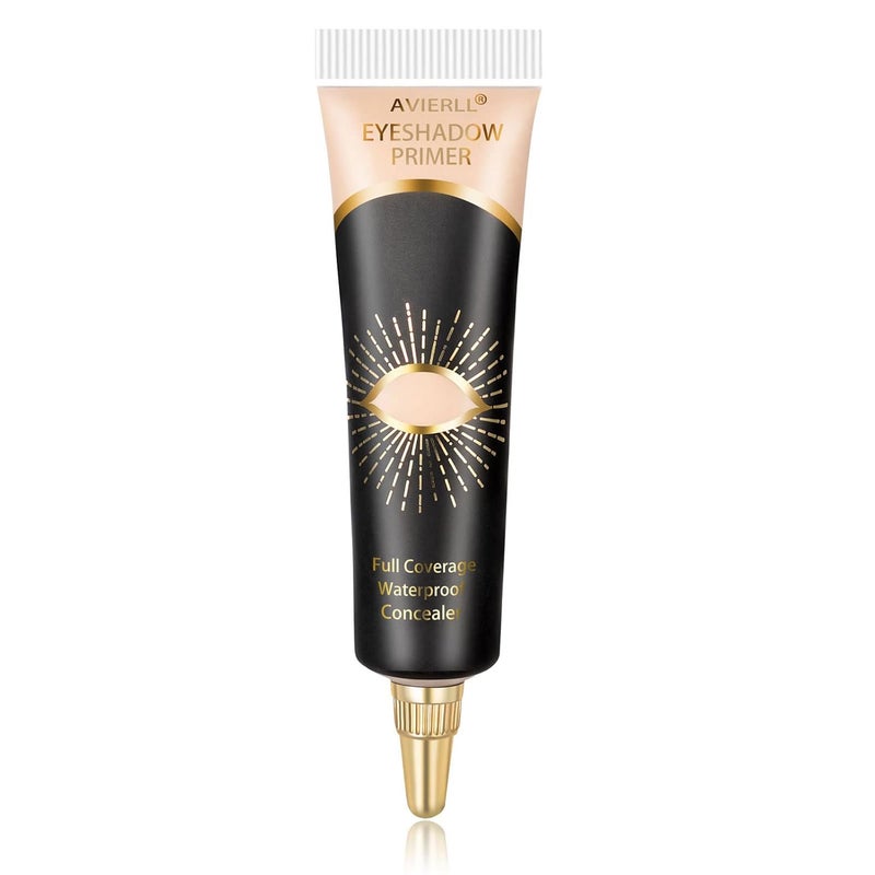 Avierll Eyeshadow Primer,Eye Primer,Makeup Primer Long Lasting Cream Eyeshadow Base,Primer Face Makeup,Full Coverage Waterproof Concealer 1 Pens-0.40 fl oz (02_MEDIUM) 