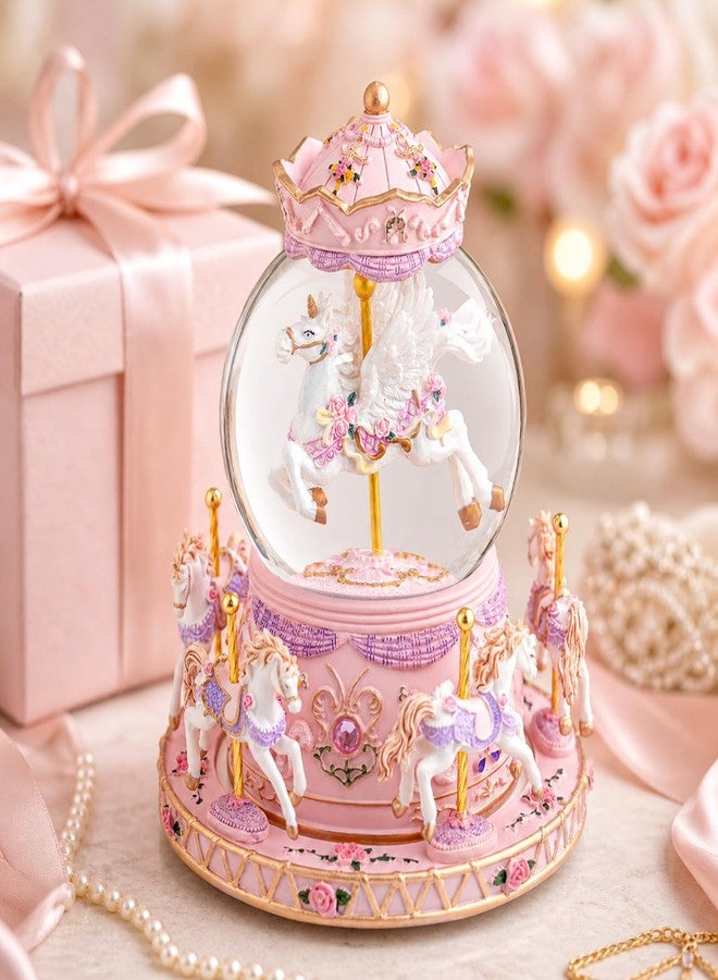 Mr.Winder Unicorn Carousel Snow Globe Music Box, Plays You are My Sunshine, Rotating Horse Musical Snow Globe Gift for Daughter Girls Women, Birthday Christmas for Wife Sister Friend - Image 5