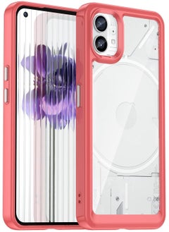 GOLDEN MASK For Nothing Phone 1 Transparent Case With Frame- (Red)