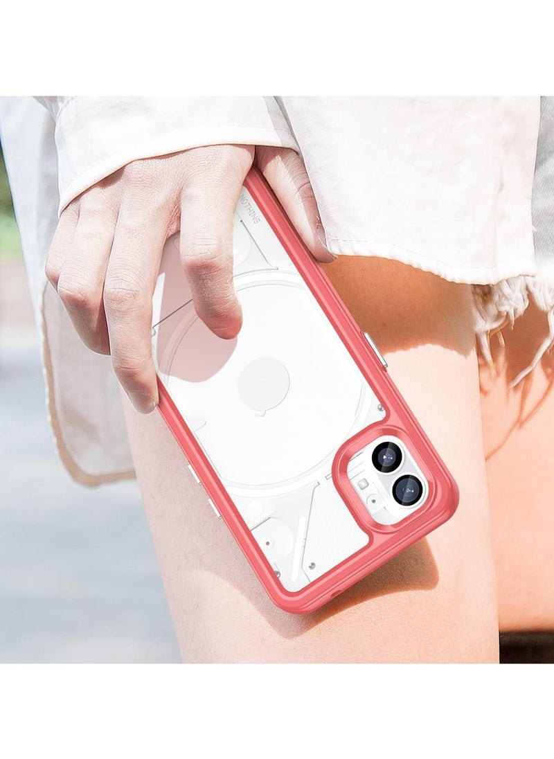 GOLDEN MASK - GOLDEN MASK For Nothing Phone 1 Transparent Case With Frame- (Red) - Image 1