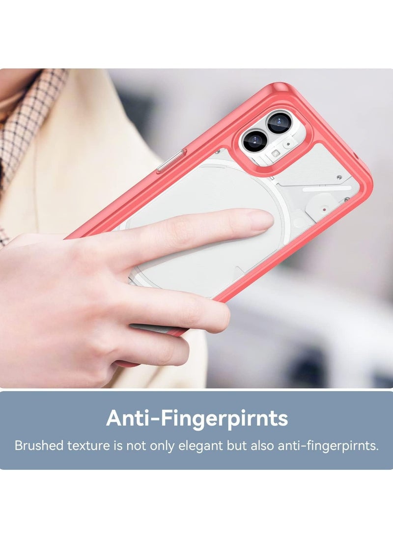 GOLDEN MASK - GOLDEN MASK For Nothing Phone 1 Transparent Case With Frame- (Red) - Image 1