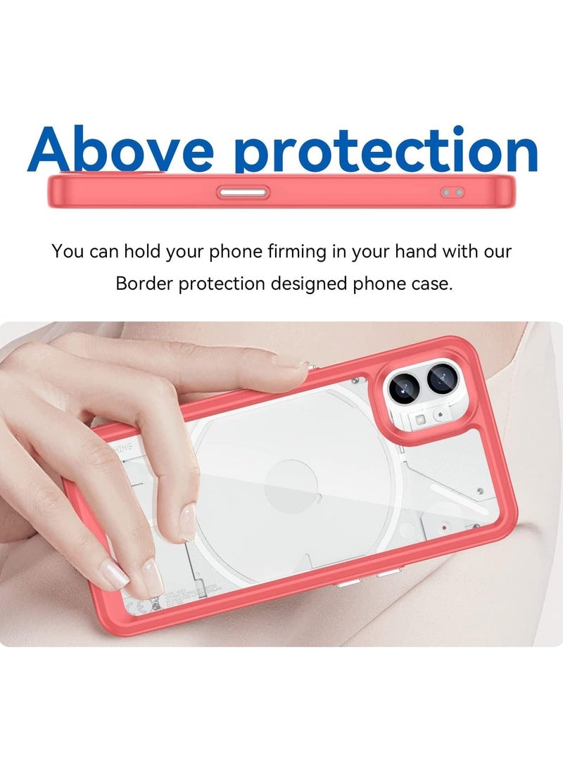 GOLDEN MASK - GOLDEN MASK For Nothing Phone 1 Transparent Case With Frame- (Red) - Image 1