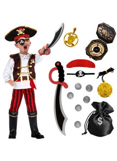 G.C Pirate Costume For Kids Pretend Role Play Dress Up Party Favors Deluxe Toys Gift Pirate Set For Children Toddler (5 6 Years)  - Image 1