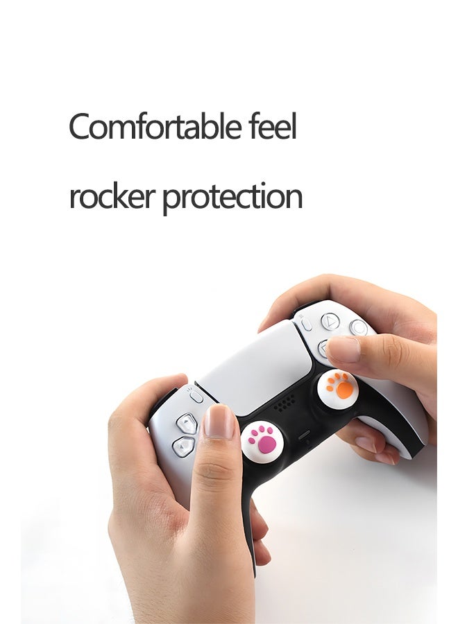 Gasin 4-Piece Thumb Stick,  Silicone grip caps for PS4/PS5 Controller, black paw pattern - Image 5