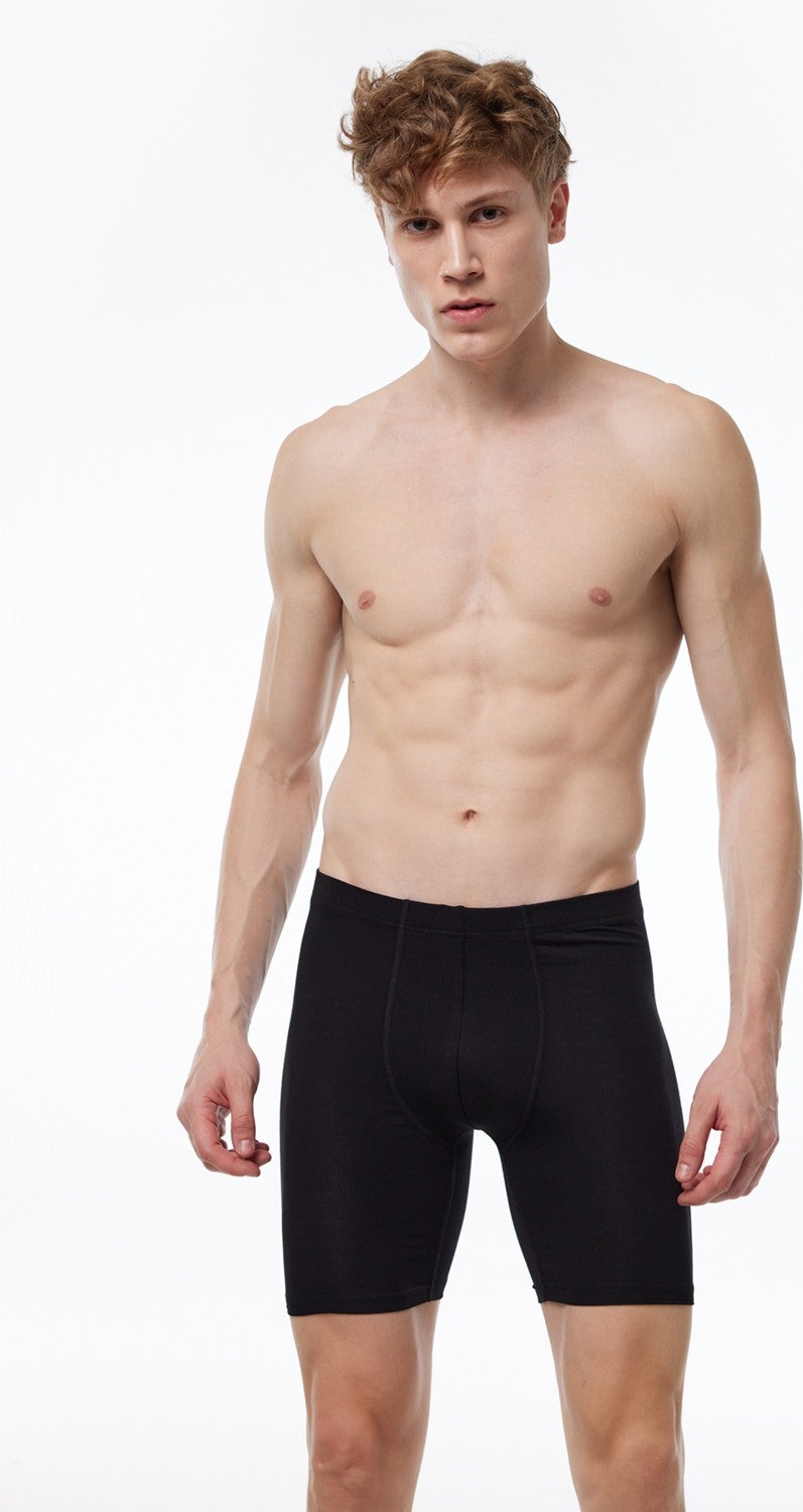 Malabadi Men's Black Long Leg Modal Boxer 018  - Image 1