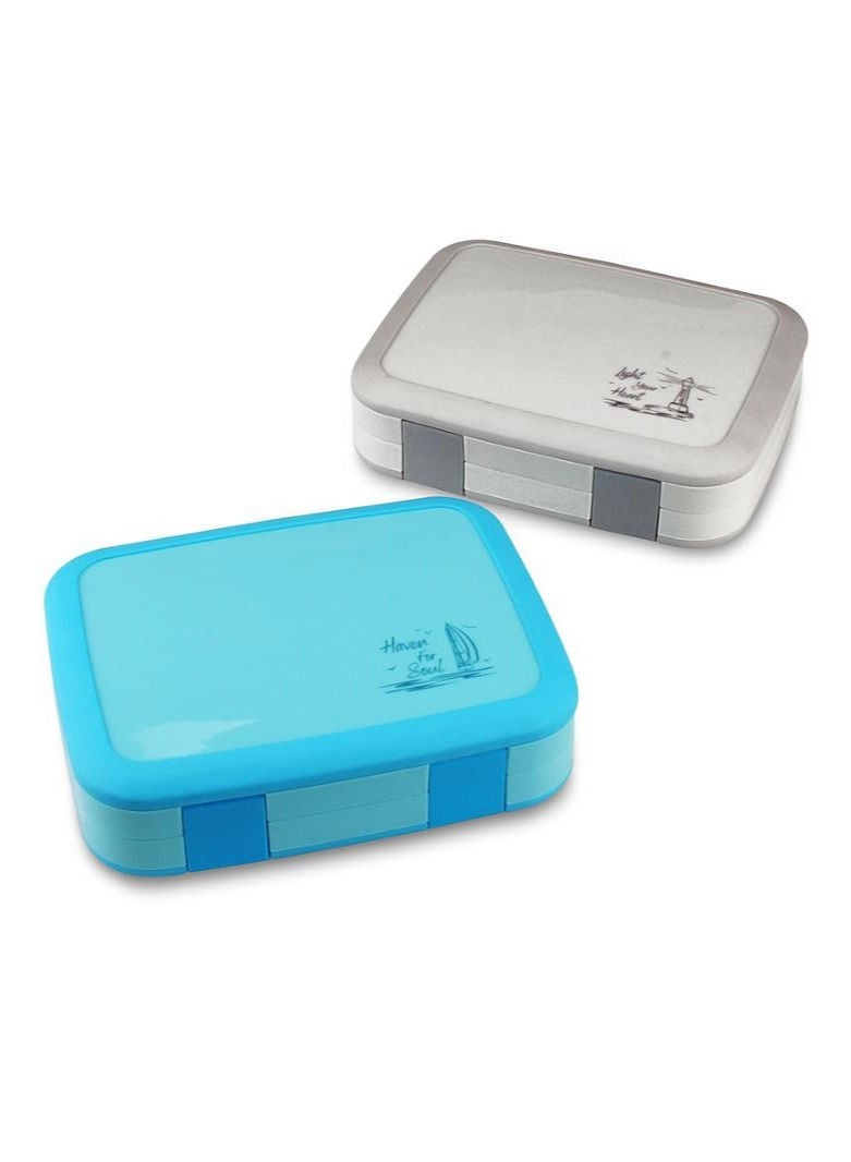 XiuWoo 5 - Compartment Lunch Box Plastic Sealed Split Compartment Bento Lunch Box - Grey  - Image 4