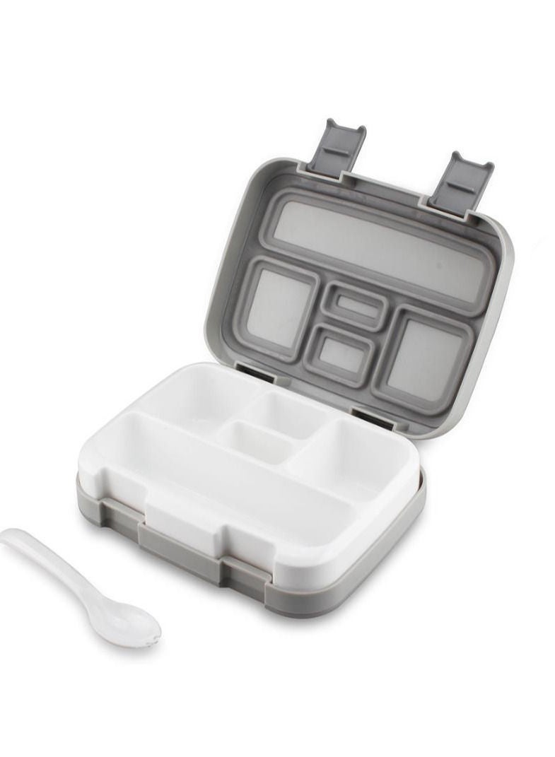 XiuWoo 5 - Compartment Lunch Box Plastic Sealed Split Compartment Bento Lunch Box - Grey  - Image 2