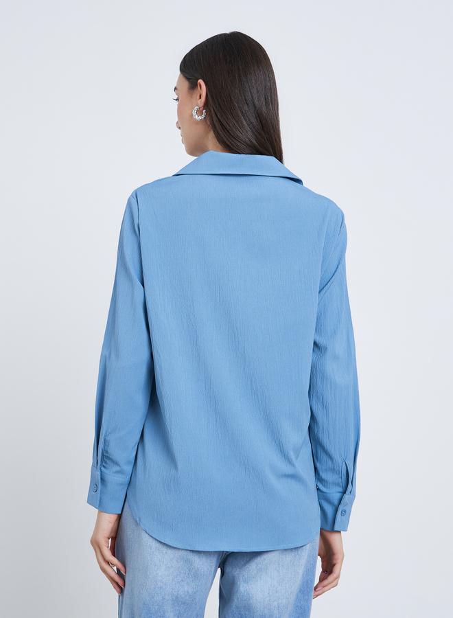 تايك تو بلوزة سادة بتفاصيل أزرار - Image 4