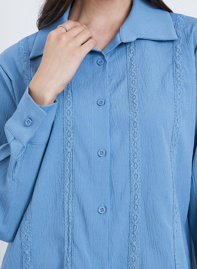 تايك تو بلوزة سادة بتفاصيل أزرار - Image 3