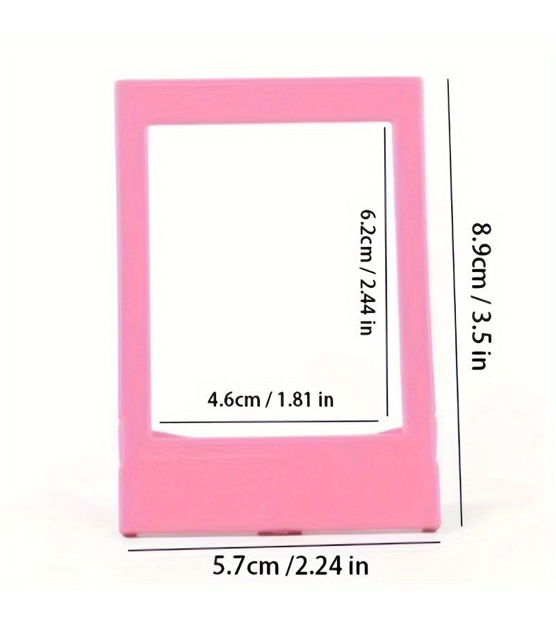 5 Pcs Multicolored Mini Photo Frames Set Rectangular 3 Inch PC Plastic Horizontal Orientation Instant Film Compatible Desktop Mounting Classic Style Home And Kitchen Decor Album Additions - Image 3