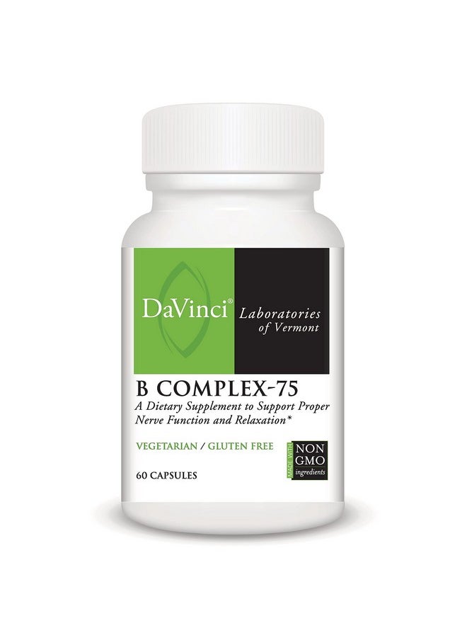 DaVinci Laboratories of Vermont Davinci Labs B Complex75 Supports Relaxation And Proper Nerve Function* Dietary Supplement With Niacin Vitamin B6 B12 Biotin Choline And More Vegetarian Glutenfree 60 Capsules  - Image 1
