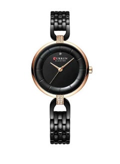 9052 Women's Luxury Waterproof Analog Quartz Steel Bracelet Watch - Black