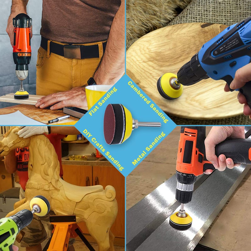 STEBRUAM 240 Pcs Sanding Discs 50mm,2 Inch Velcro Sanding Pads with 1 Pc 1/4 Inch Shank Backing Pad and 1 Pc Soft Foam Buffering Pad 60 80 120 180 240 320 400 600 800 1000 2000 3000 Grit - Image 2