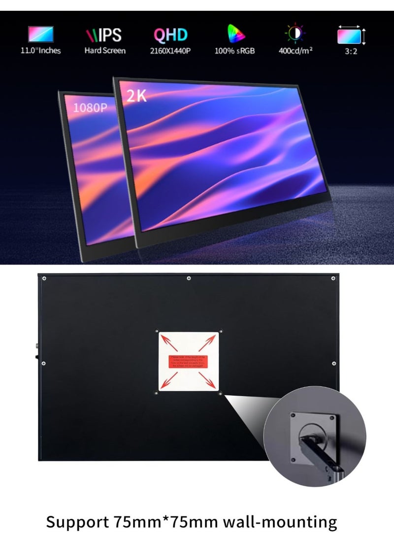 besrey  - Portable Monitor for Laptop, 12.2'' FHD Laptop Monitor Extender USB-C/HDMI, Travel Monitor Plug&Play Laptop Screen/Smart Cover, External Monitor for Laptop/Windows/Mac/Surface/Android/Switch - Image 1