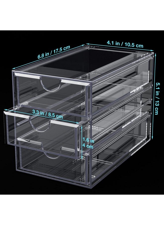 Noverlife 3 Drawers Hair Accessories Organizer, Clear Acrylic Hair Ties Desktop Craft Drawer Cabinet, Hair Claws Desk Organizer Storage Containers Box With Pull-Out Drawer For Bathroom Closet Office  - Image 5