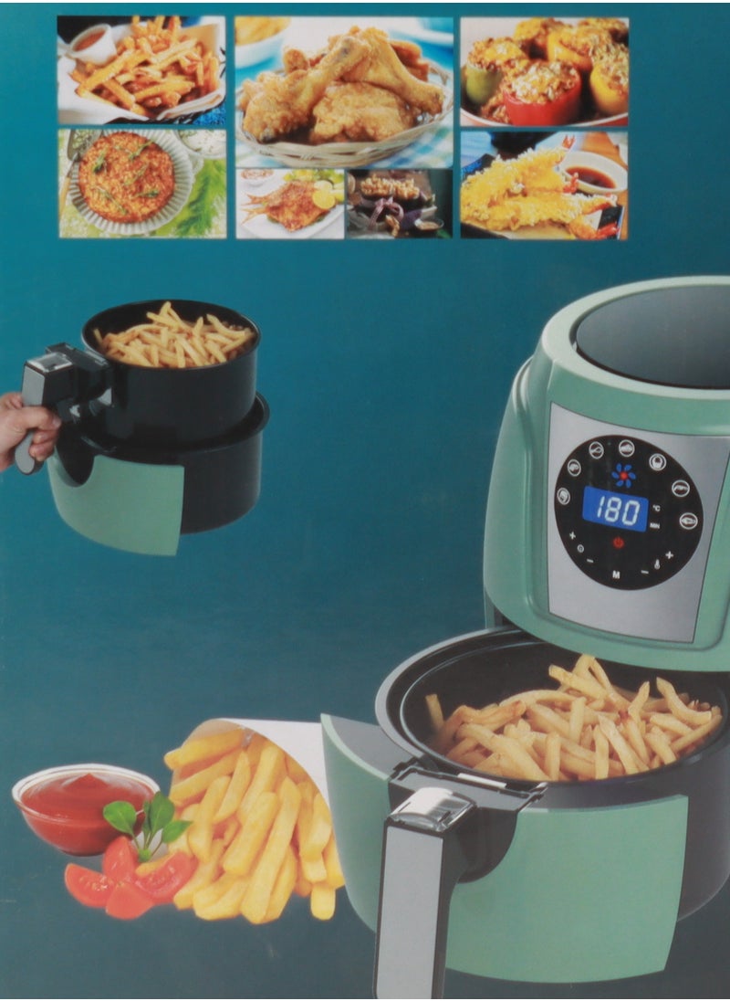 HomeMaster Automatic Air Fryer for Healthy Food Without Oil - 2.5 Liter Capacity 1300 Watt Green  - Image 2
