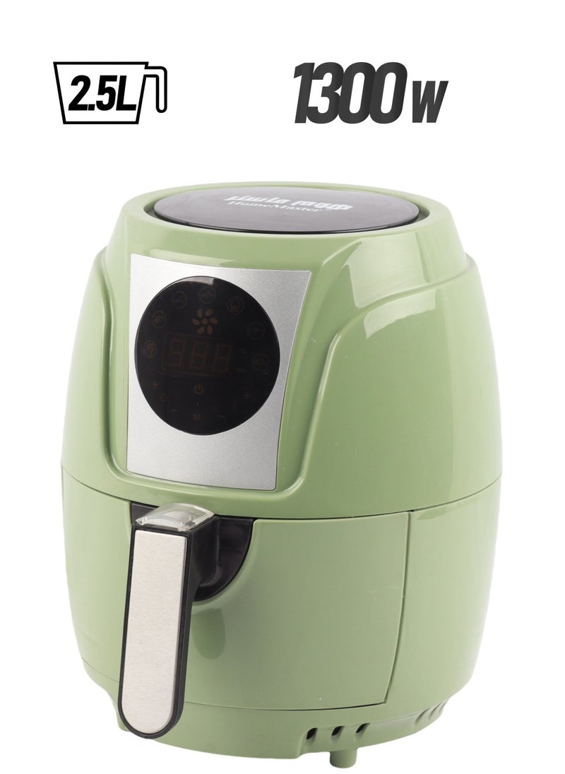 HomeMaster Automatic Air Fryer for Healthy Food Without Oil - 2.5 Liter Capacity 1300 Watt Green  - Image 1