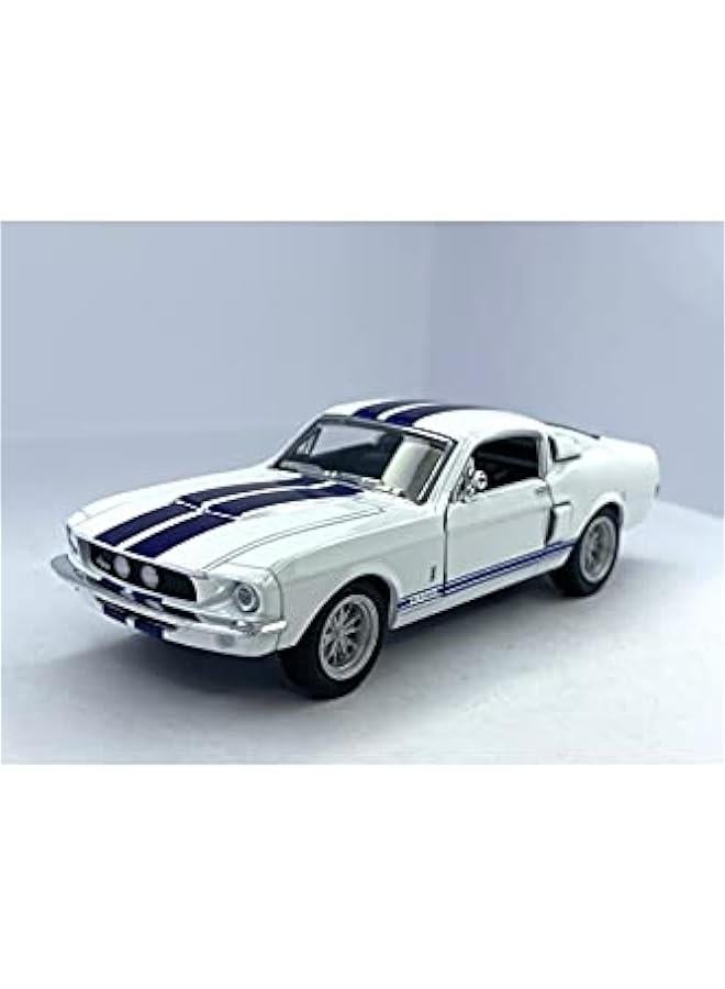 1967 Ford Shelby Mustang GT500 White 1:38 Scale 5 Inch Die Cast Model Toy Race Car w/Pullback Action - Image 1