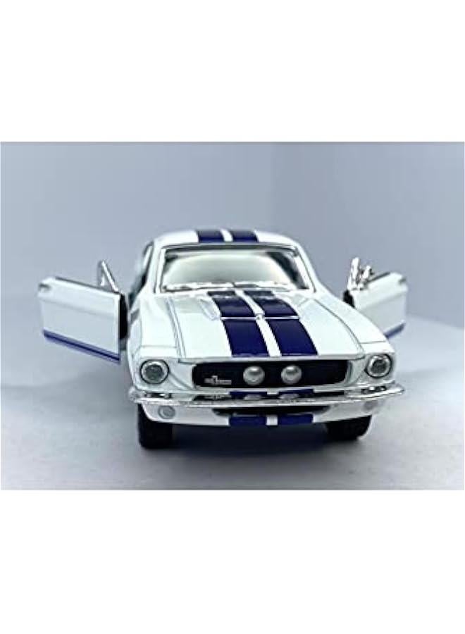 1967 Ford Shelby Mustang GT500 White 1:38 Scale 5 Inch Die Cast Model Toy Race Car w/Pullback Action - Image 2