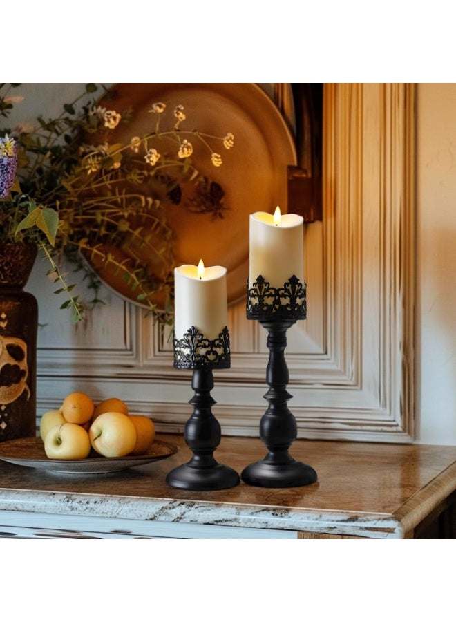 7.6 cm x 15 cm Outdoor Waterproof Flameless Candles, Flickering LED Pillar Candles, Battery Operated Candles with Remote Control and Timer, Fake Plastic Candles, Ivory, Set of 2 - Image 4