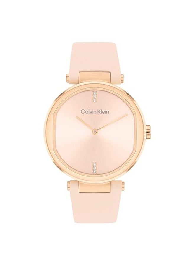 CALVIN KLEIN ساعة كالفن كلاين النسائية التناظرية ذات العلبة الوردية - 25100110 - Image 1
