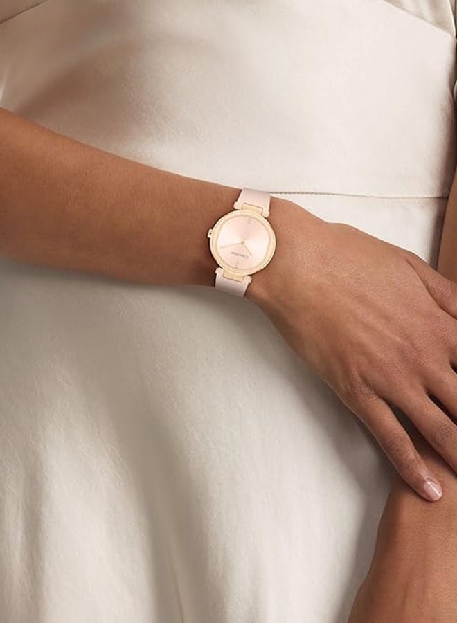 CALVIN KLEIN ساعة كالفن كلاين النسائية التناظرية ذات العلبة الوردية - 25100110 - Image 3