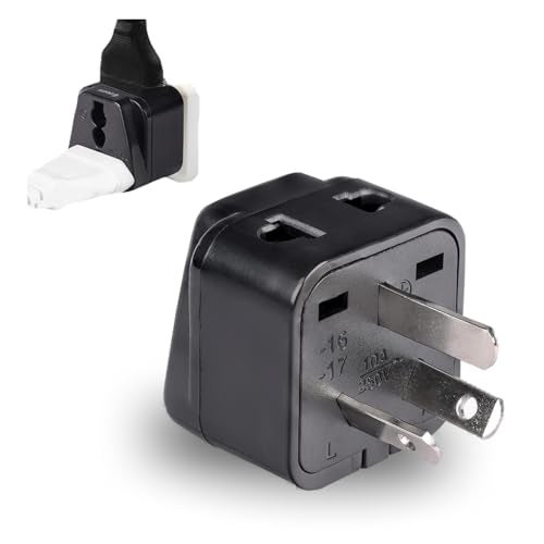 Orei India to Australia Plug, New Zealand & China & More - Type I - 2 in 1 - Perfect for Laptop, Camera USB Charger and More - Ce Certified - Rohs Compliant - Black - 5 Years Warranty - Image 1