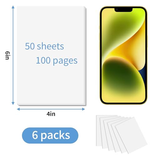 Hoiny Note Pads 4x6 Inch, 6 Pack Blank Scratch Pads, 50 Sheets Per Memo Pad for Writing, White Pad of Paper Suit for Home, Office and School, Tear off Notepad, Small Server Notebook - Image 2