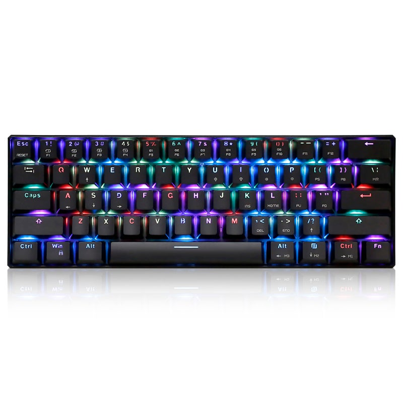 Mechanical Gaming Keyboard: 61-Key Rgb Per-Key Lighting - Outmu Red Switches All-Key Anti-Ghosting Gaming Keyboard For Pc Gamers With Usb 2.0 Port - Image 1