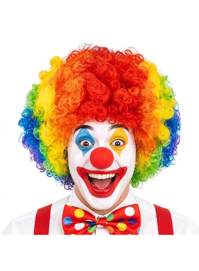Funny Clown Curly Afro Wigs, Rainbow Costume Wig for Themed Parties and Halloween Colorful Clown Wig ( Multicolor) - Image 1
