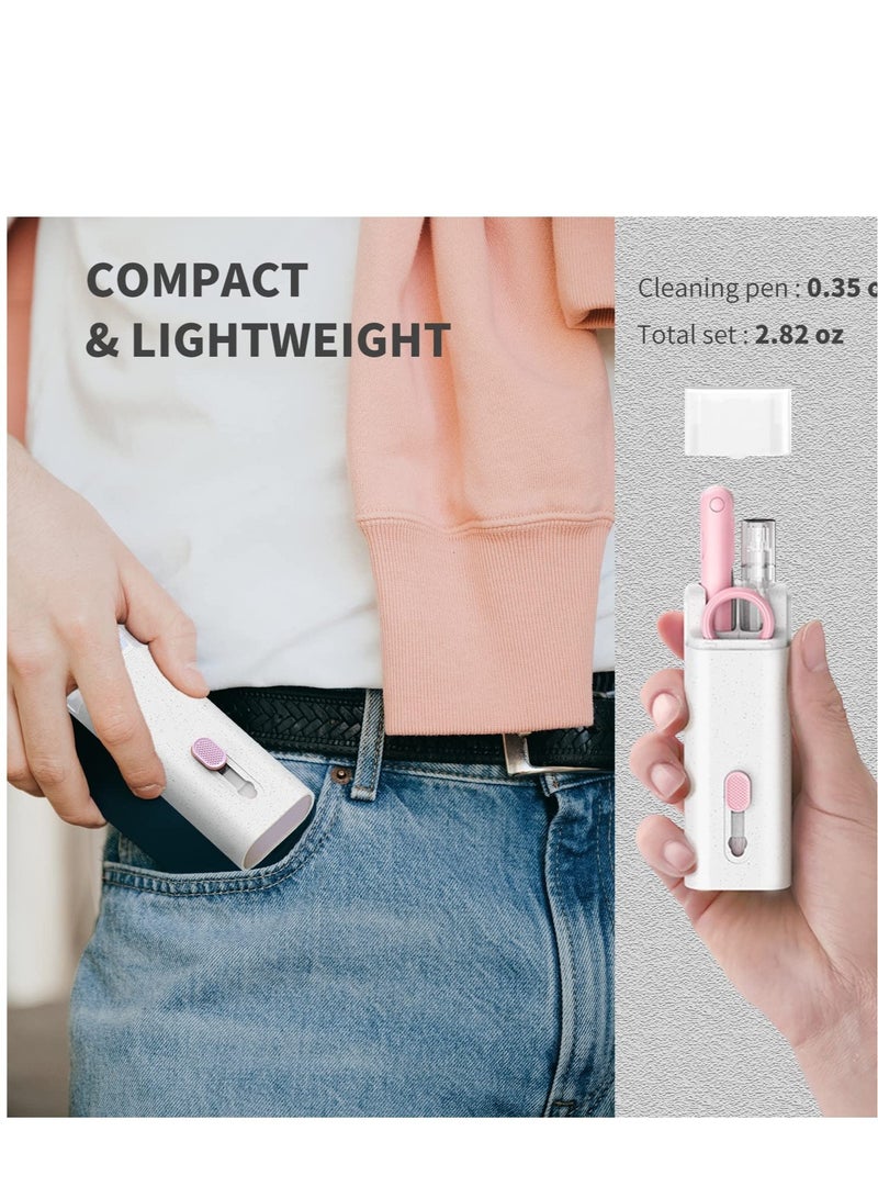 7-in-1 Cleaner Set, Laptop Screen Keyboard Earbud Cleaner Kit for Airpods MacBook iPad iPhone iPod, Multi-Function Cleaning Pen Brush Tool Key Remover for PC Monitor, Computer, Headphone (Pink) - Image 4