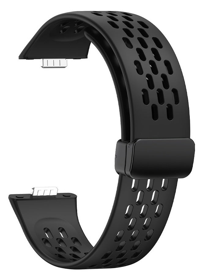 Silicone Sport Band for HUAWEI Watch Fit 3/ Fit 4/ Fit 4 Pro Smartwatch Black - Image 2