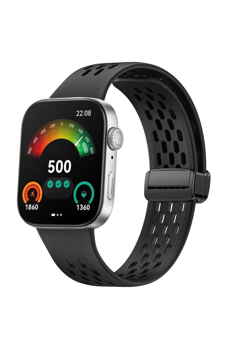 Silicone Sport Band for HUAWEI Watch Fit 3/ Fit 4/ Fit 4 Pro Smartwatch Black - Image 1