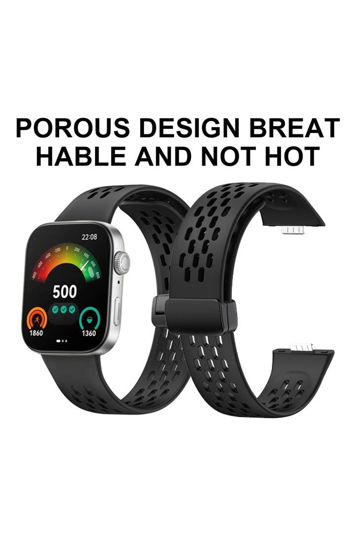 Silicone Sport Band for HUAWEI Watch Fit 3/ Fit 4/ Fit 4 Pro Smartwatch Black - Image 3