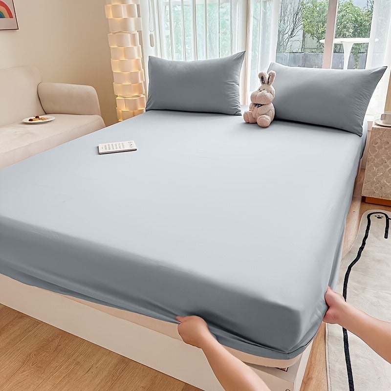 Deep Pocket New Soft Comfortable Skin-Friendly Fitted Sheet Single Piece All-Around Cover Mattress Dust Cover Four Seasons Non-Slip Mattress Protector - Image 4
