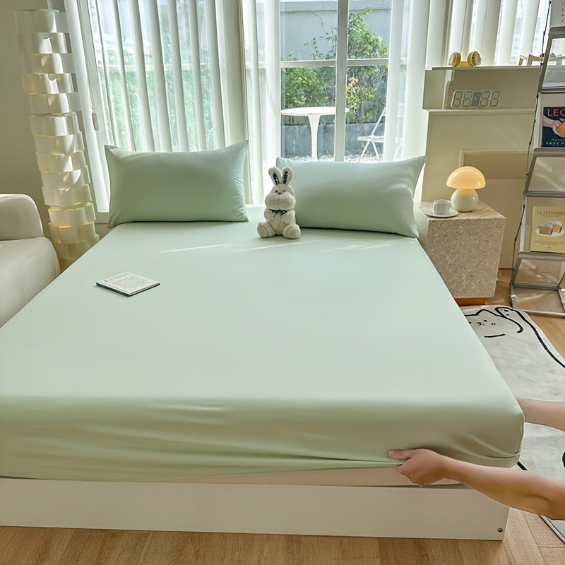Deep Pocket New Soft Comfortable Skin-Friendly Fitted Sheet Single Piece All-Around Cover Mattress Dust Cover Four Seasons Non-Slip Mattress Protector - Image 5