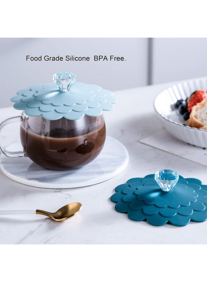 colinda Set 6 Extra Large Silicone Cup Lid Camping Mug Lid For Tea/ Coffee Mug Covers Universal Cup Lids Outdoor Drink Cover Cup Dust Cover，Assorted 6 Colors - Image 2