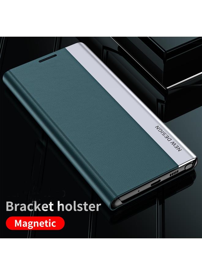 S-TOP Case For Samsung Galaxy S21 Ultra 5G Side Electroplated Magnetic Ultra-Thin Horizontal Flip Leather Case with Holder - Image 3