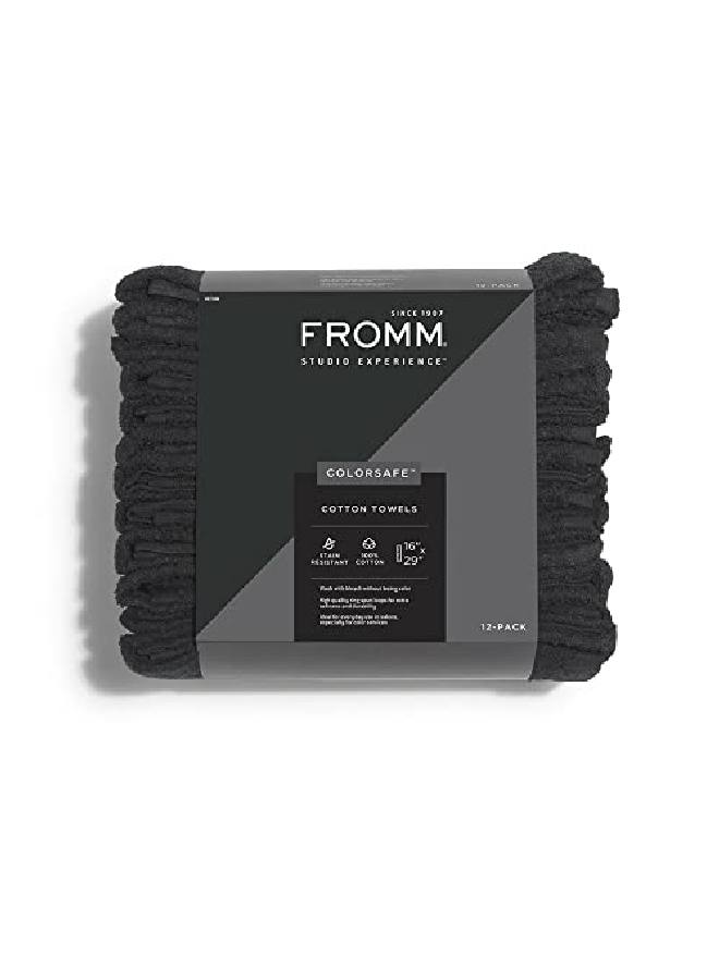 Fromm Premium Colorsafe Cotton Towels Black 12 Count - Image 3